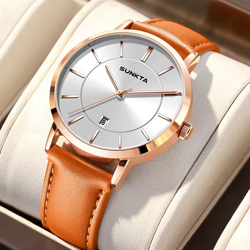 LIGE Armbanduhr Quarz, Leder, Roségold, Herren - Bild 6