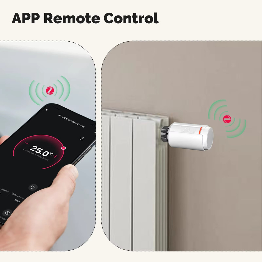 MOES Tuya Smart ZigBee Thermostatventil TRV in Weiß mit App-Steuerung und Unterstützung für Alexa und Google Home - Bild 3