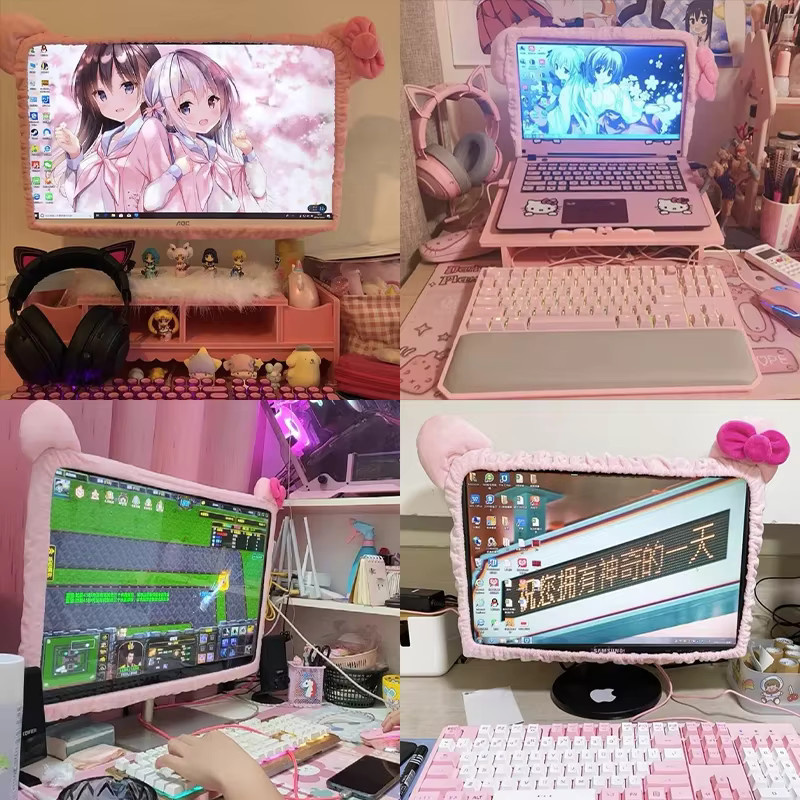 Staubdichte dekorative Schutzhülle für Computer und Notebook-Monitore in Pink - Bild 3
