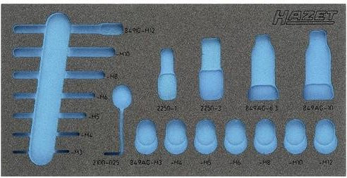 Hazet 2K-Weichschaum-Einlage 163-336L in Blau, B: 17,2 cm, L: 34,2 cm - Bild 1