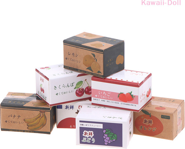 DIAPER&CORED Puppenhaus Mini Simulation Obst Box, Zubehör, Pappe / Karton, Bunt / Mehrfarbig - Bild 1