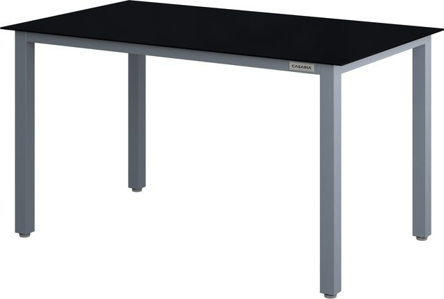 Casaria® Gartentisch Bern in Silber, rechteckiger Tisch aus Aluminium und Glas für Garten und Terrasse, B/T/H: 150 x 90 x 75 cm - Bild 1