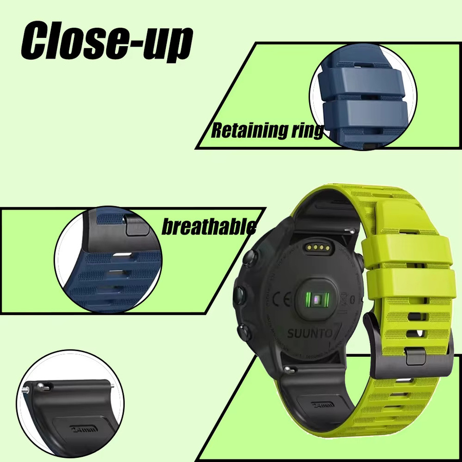 QCTOG Uhrenarmband Silikon, 24 mm, Unisex - Bild 3