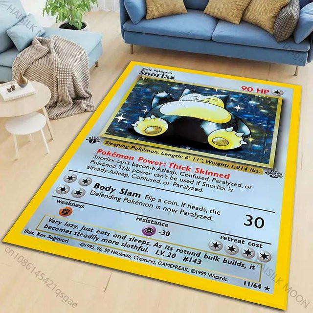 Rutschfester Pokémon Teppich mit Pikachu Glurak und Schiggy Motiv in Schwarz und Multicolour, B/T: 60 x 40 cm - Bild 1
