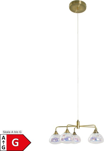 Näve LED-Pendelleuchte Varna 5-flammig in Gold/Messing mit Glas, Durchmesser: 50 cm, Höhe: 150 cm - Bild 1