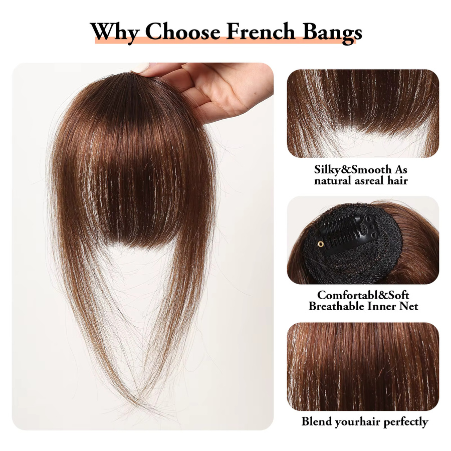HAIRCUBE Pony-Clip, braunes Remy-Echthaar, Damen - Bild 5