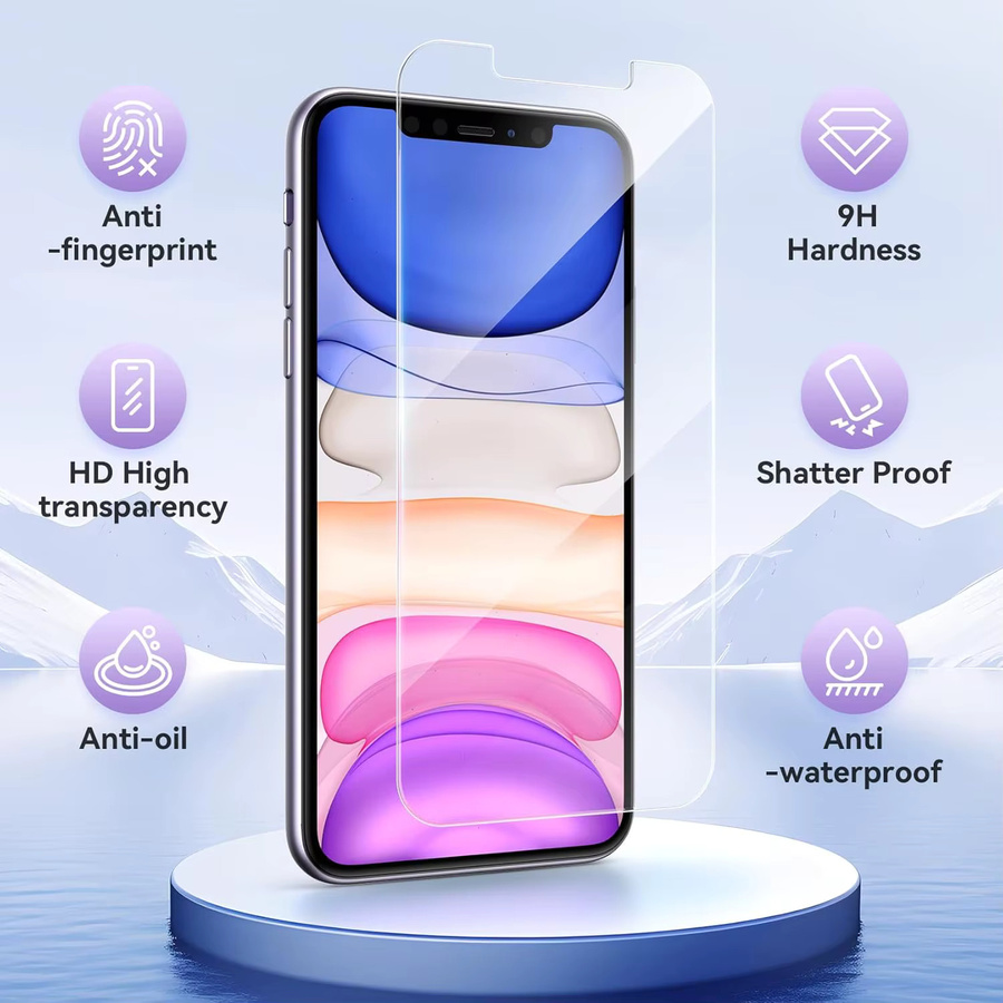 Leeshionz Displayschutzfolie aus gehärtetem Glas für iPhone XR, transparent - Bild 3