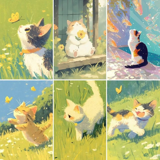 5D-Diamant-Kunstgemälde Katze als Heimdekoration mit Full Round Mosaik für Kreuzstich-Sets von Potdemiel - Bild 1