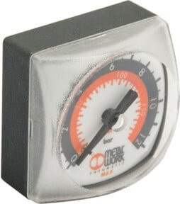 Riegler Manometer Metal Work silber G 1/8 hinten 0-12 bar 40x40 mm - Bild 1