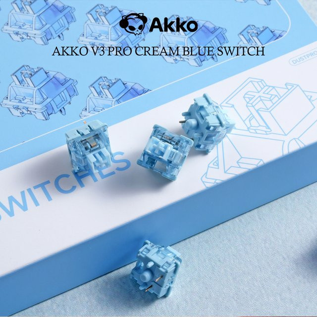 Akko V3 Pro Tactile Switches Cremeblau 5-Pin mit Staubschutz für MX mechanische Tastaturen 45gf 45 Stück - Bild 1