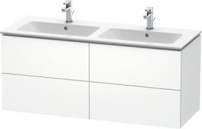 Duravit L-Cube Waschtischunterschrank wandhängend in Weiß matt mit 4 Schubladen, B/H/T: 129 x 48,1 x 55 cm - Bild 1