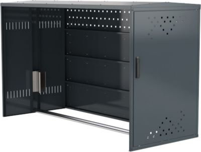 Anbausatz mit Seitenwand für Fahrradgarage BikeBox 1 G mit Giebeldach, anthrazitgrau RAL 7016, WSM - Bild 1