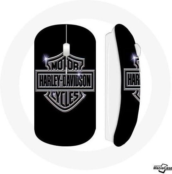 Kabellose optische Maus von MANIACASE mit Harley Davidson Logo in Schwarz und Wi-Fi-Funktion - Bild 1