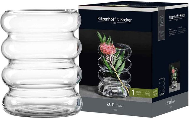 Ritzenhoff & Breker Vase Zen aus Glas, transparent, Höhe: 25 cm - Bild 1