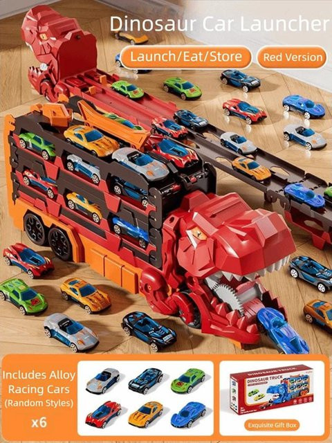 Linyi toy car Dinosaurier-Schienenauto-Spielzeugset, 6-teiliges Set, ab 3 Jahren - Bild 1