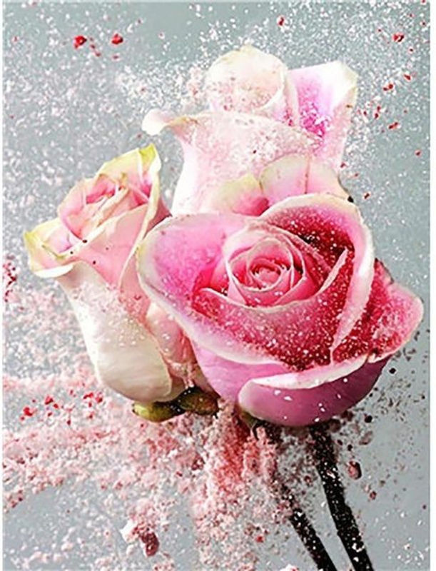 FIYO Diamond Painting Set Blumen Motiv Mehrfarbig B: 20 cm, H: 30 cm - Bild 1