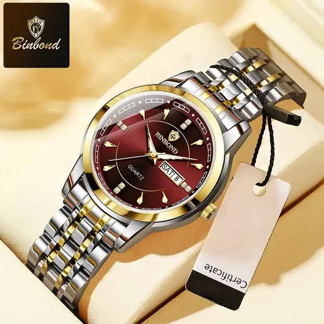 BINBOND Armbanduhr Quarz, Edelstahl, Blau, Damen - Bild 1