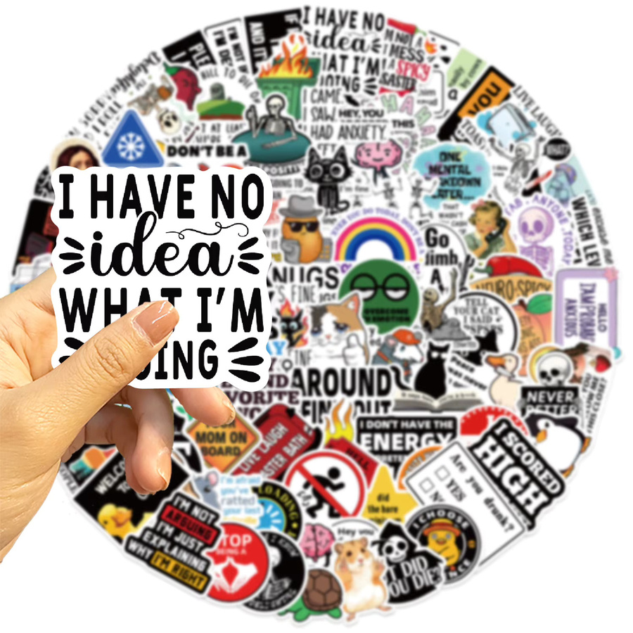 100 Stück lustige Meme Aufkleber in Multicolour für Scrapbooking, Telefon und Skateboard, wasserfeste DIY Deko-Aufkleber - Bild 3
