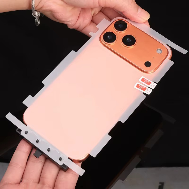 Kratzfeste matte Rückseitenfolie für Apple iPhone 17 16 15 14 13 12 11 Pro Max in Transparent - Bild 2