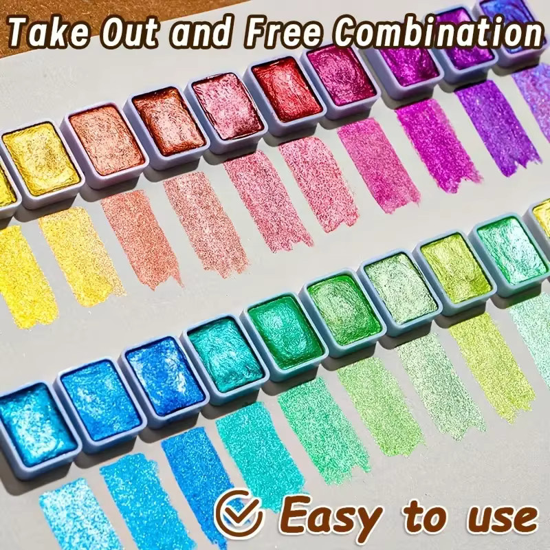 Professionelle Perlglanz-Aquarellfarbe in Multicolour mit intensiv funkelnden Pigmenten - Bild 2