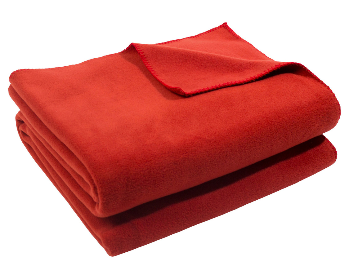 Zoeppritz Soft-Fleece Wohndecke 103291, Flauschige Fleece-Decke aus Polyester, Schwarz-Rot, Breite: 160 cm - Bild 1