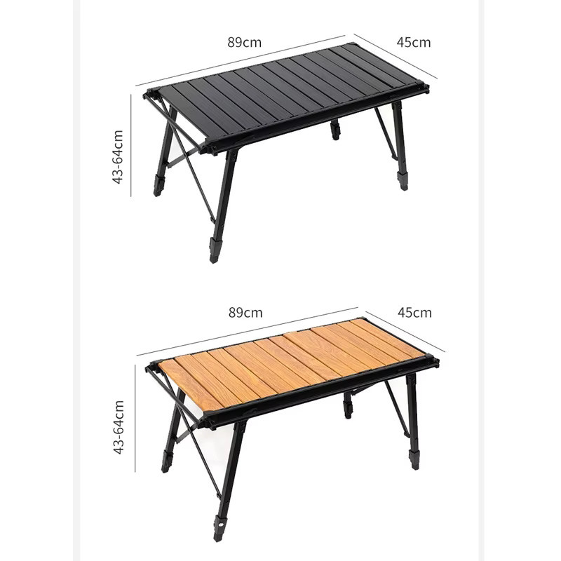 Leaftour Taktischer Klapptisch aus Aluminiumlegierung in Schwarz, verstellbarer und tragbarer Outdoor-Tisch für Garten und Picknick - Bild 4