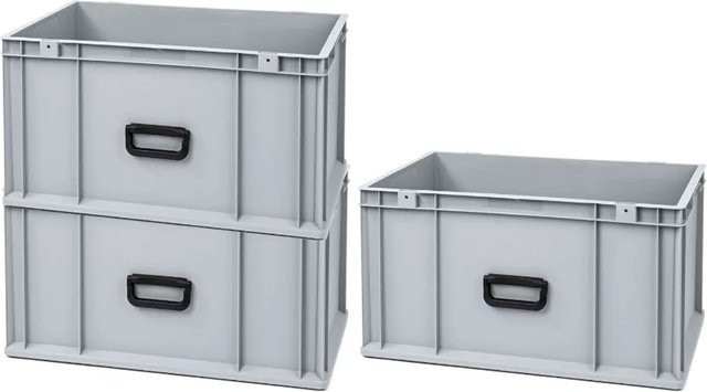 PROREGAL Spar Set 3x Eurobox Nextgen Portable Uno Transportbehälter Grau H x B x T: 32 x 40 x 60 cm - Bild 1