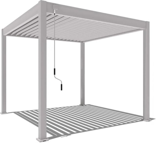 Weide Classic Pavillon Pergola aus Aluminium und Stahl mit Lamellendach in Sand, B/T: 300 x 300 cm, freistehend - Bild 1
