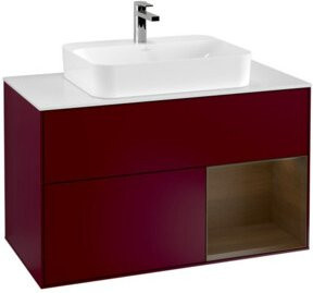 V&B Waschtischunterschrank Finion 100 Wandbeleuchtung in Weiß glänzend B/T/H: 100 x 50,1 x 50,1 cm - Bild 1