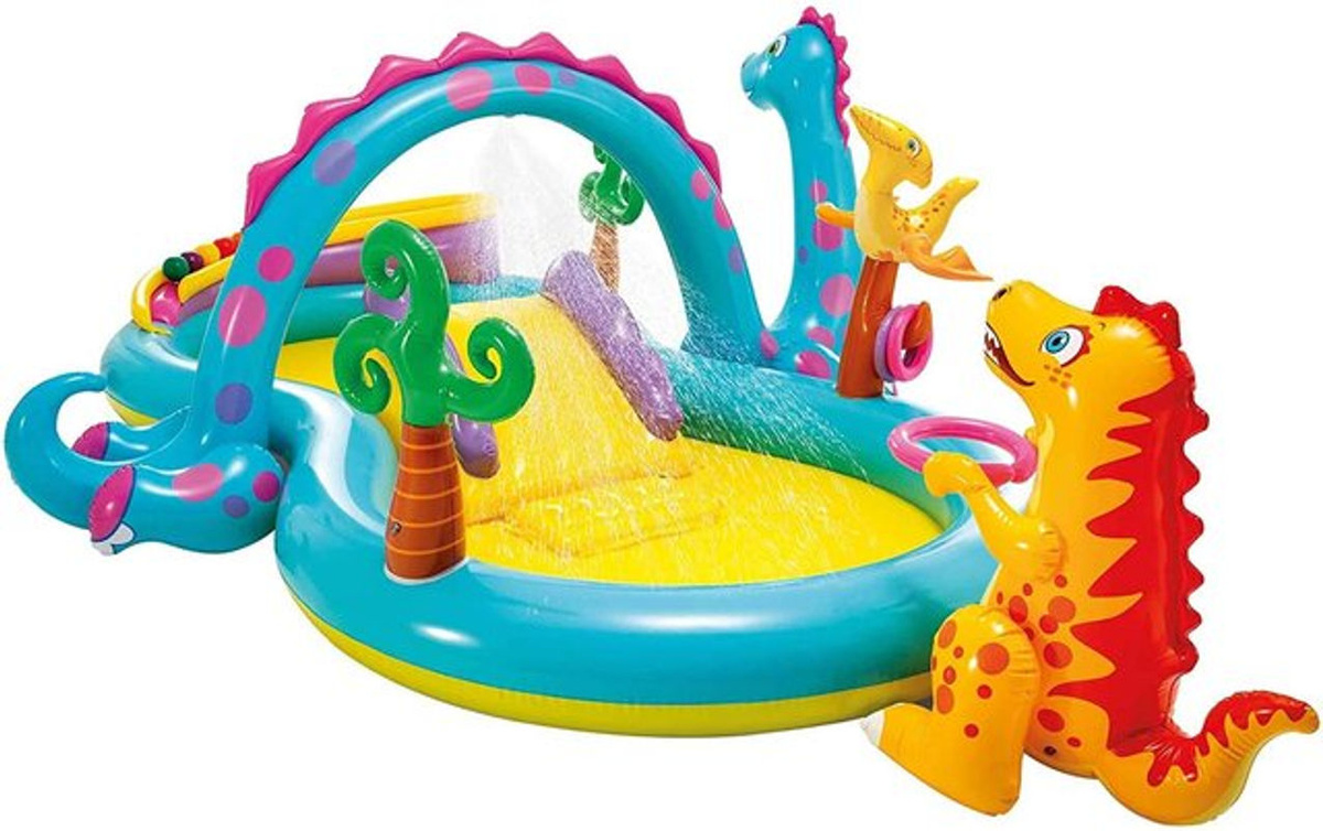 Intex Playcenter Dinoland mit Sprüher und Rutsche, B/T/H: 333 x 229 x 112 cm, Mehrfarbig - Bild 3