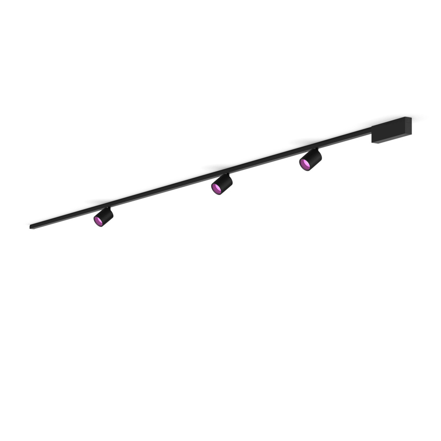 Philips Perifo Basis-set Gerade Deckenleuchte in Schwarz mit 3 Spots für Philips Hue - Bild 1