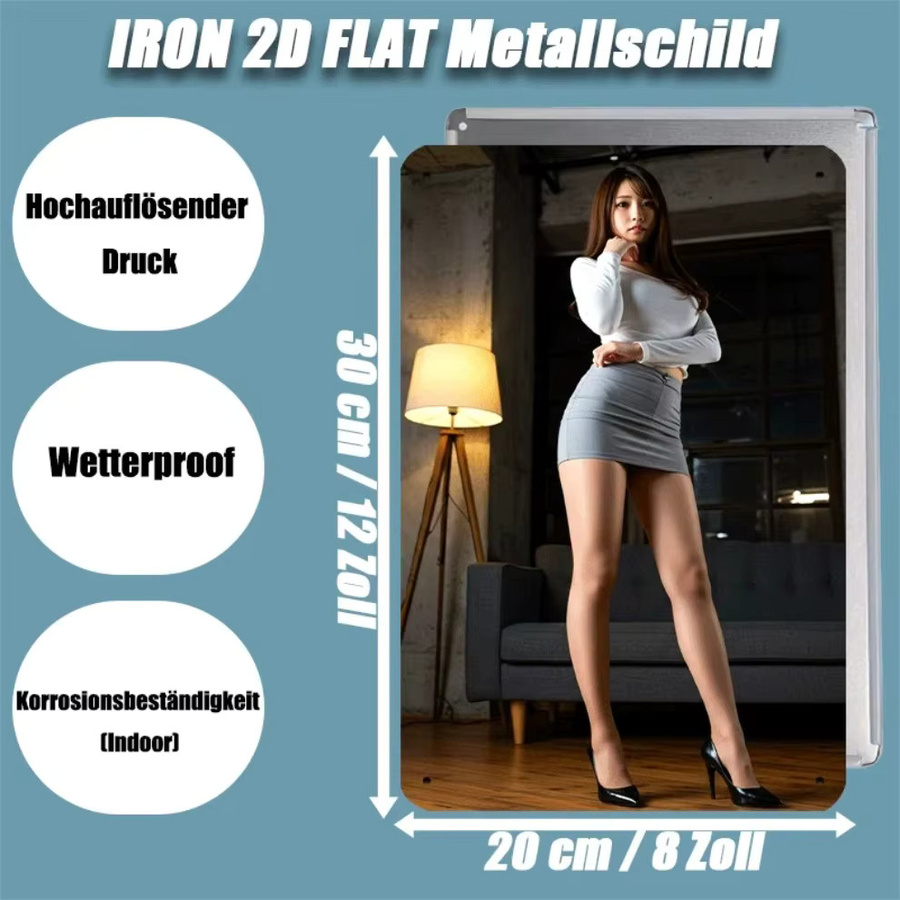 CIFBUY Vintage Metall-Wandschild in Multicolour, Retro Eisen-Kunstdekoration, Breite: 20,32 cm, Höhe: 30,48 cm - Bild 1