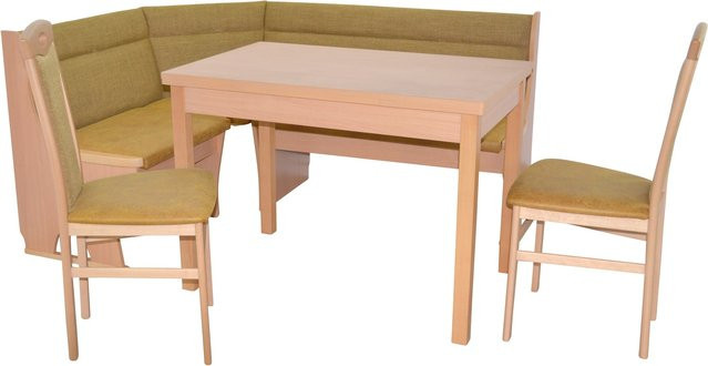 Eckbankgruppe Caro I von Möbel direkt online, 4-teilig aus Buche Massivholz in Braun mit ausziehbarem Tisch - Bild 1