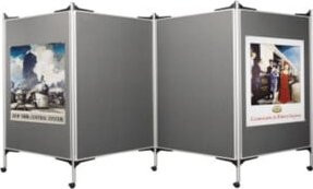 Magnetoplan Mobile Präsentationswand mit 3 Tafeln in Grau aus Aluminium und Filz, Breite: 150 cm, Höhe: 120 cm - Bild 1