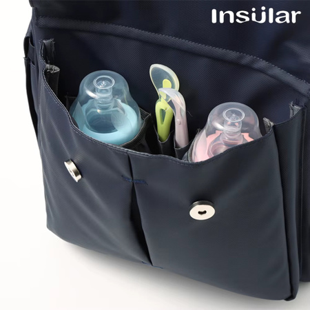 Insular Wickeltasche als Rucksack mit Cartoon-Design in Navy Blue und Blau, wasserdichte Windeltasche mit großer Kapazität für unterwegs
