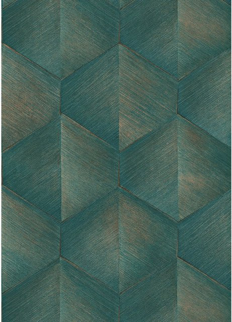 Guido Maria Kretschmer Vliestapete Prisma in Petrol mit geometrischem Abstract-Design, Breite: 53 cm, Länge: 1005 cm - Bild 1