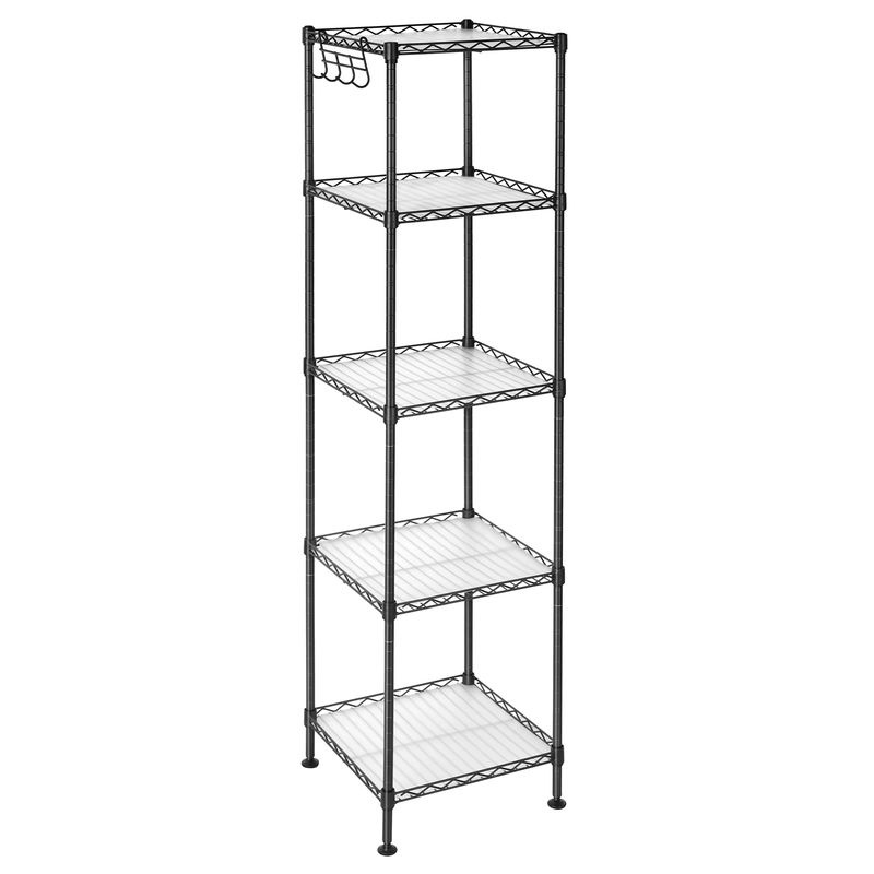 Songmics Standregal Schwarz-Transparent mit verstellbaren Regalböden aus Stahl und PP, B/T/H: 30 x 30 x 123,5 cm - Bild 2