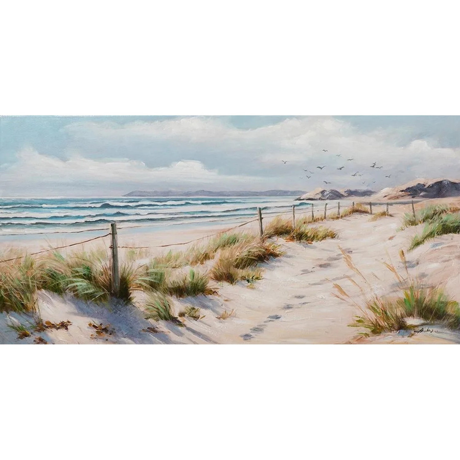 Art Universe Leinwandbild Meerblick in Blau, modernes Landschaftsmotiv, B: 120 cm, H: 60 cm - Bild 2
