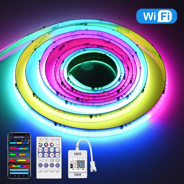CENFAYA RGBIC COB LED Streifen mit WiFi, adressierbare Traumfarben, kompatibel mit Alexa und Home Assistant, 12V - Bild 1