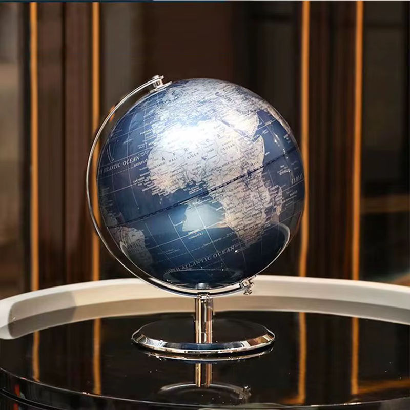 Rubyqun Globus in Blau als Vintage Weltkugel aus Metall für Kinder und Geographie-Bildung - Bild 4