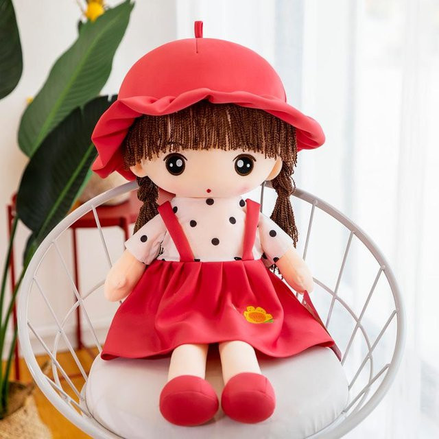 Yiran toy Plüsch-Mädchenpuppe, Rosa, Plüsch / Textil - Bild 1
