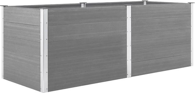 vidaXL Garten-Hochbeet aus WPC und Stahl in Grau, B: 250 cm, T: 100 cm, H: 91 cm - Bild 1