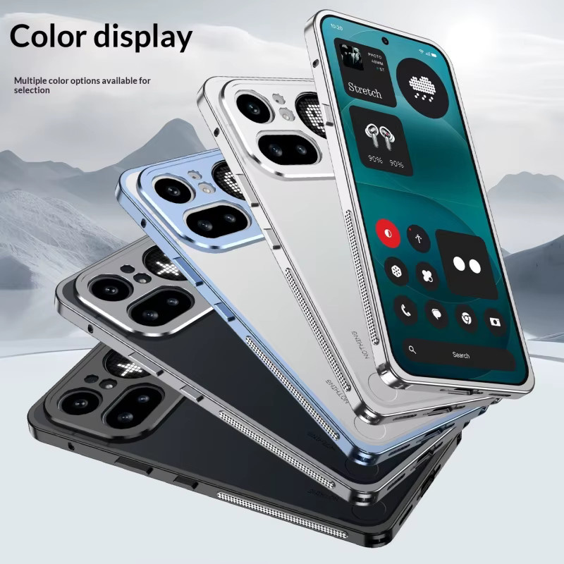 Stoßfeste Bare-Skin-Hartschalen-Schutzhülle aus Aluminium für Nothing Phone 4a 3a Pro Lite 3 in Blau - Bild 2
