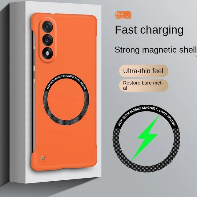 Stoßfeste magnetische Handyhülle für OnePlus Nord CE aus hartem PC in Weiß - Bild 1