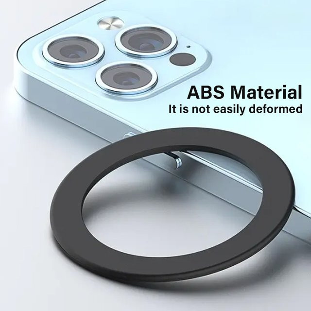 WSSHE Universal Kunststoff Magnet Platte für MagSafe Drahtlose Lade Halterung, 3/5 Stück, Schwarz - Bild 1