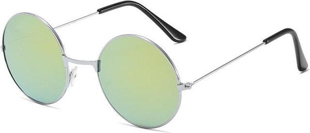 Sonnenbrille Unisex, runde Vollrand, Kunststoff, beige - Bild 1