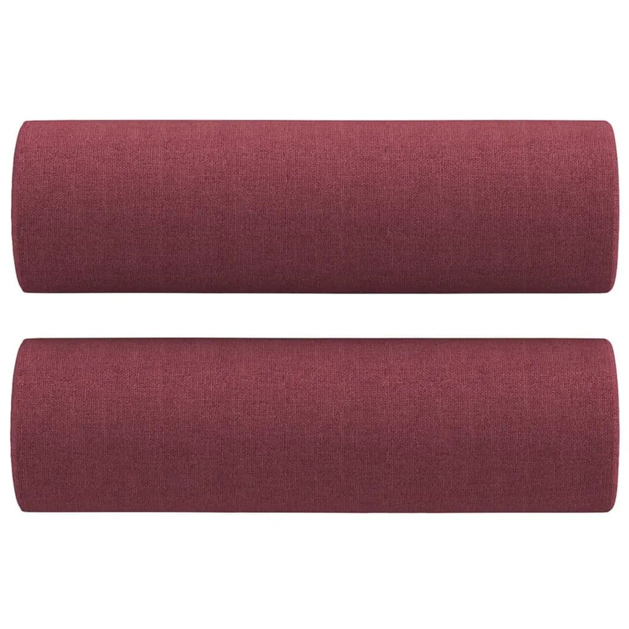 vidaXL Zierkissen Set 2 Stück Nackenkissen Rot aus Polyester mit abnehmbarem Bezug B/H: 50 x 15 cm - Bild 2