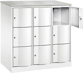 C+P Schließfachschrank Resisto mit 3 Abteilen und 9 Fächern, Farbe: Weiß, B/T/H: 114,8 x 64,0 x 125,5 cm - Bild 1