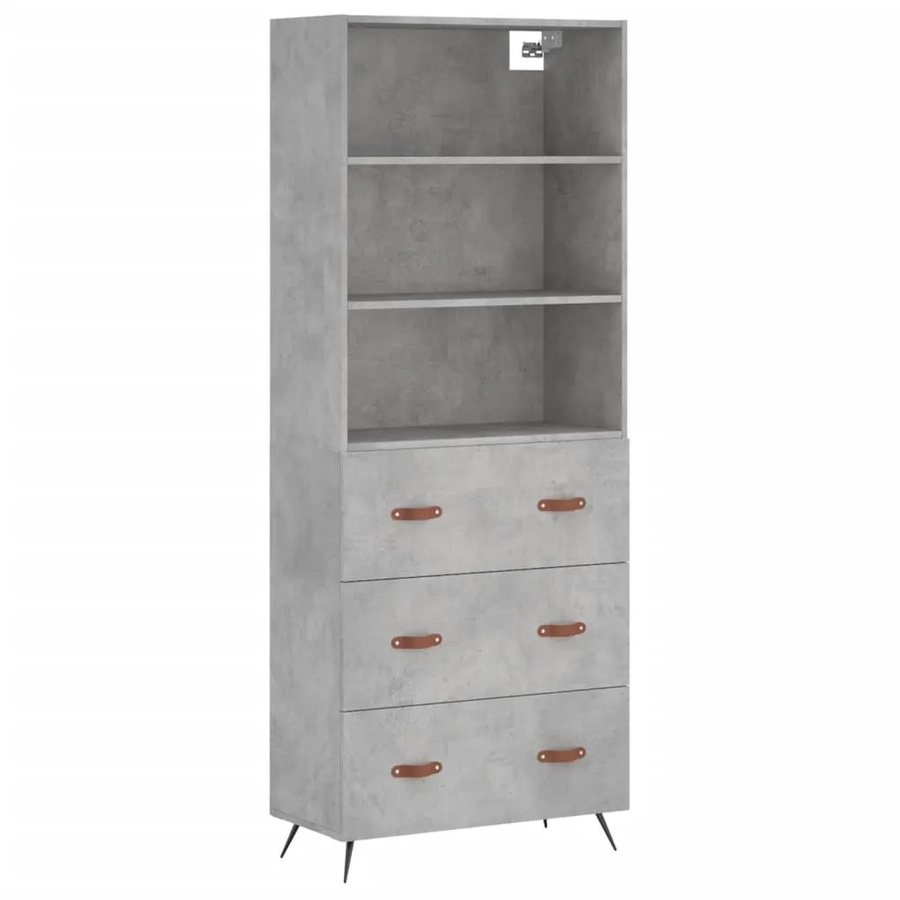 vidaXL Highboard Industrial Style Betongrau B/T/H: 69,5 x 34 x 180 cm - Bild 2