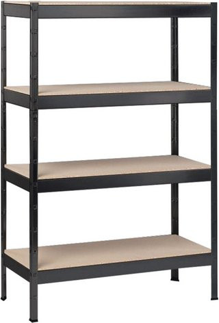 SCHULTE REGALWELT Grundregal L in Schwarz mit einer maximalen Belastbarkeit von 600 kg, B/T/H: 180 x 40 x 120 cm - Bild 1